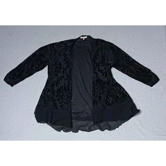 Maurices Sweaters - Maurices Velvet Burnout Open Front Kimono Cardigan M Black Whimsigoth Witchy Y2K
